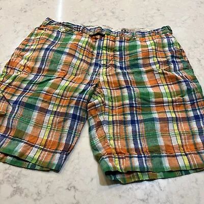 POLO RALPH LAUREN Indian  Madras Shorts Men's Size 36 Plaid Linen • $19.99