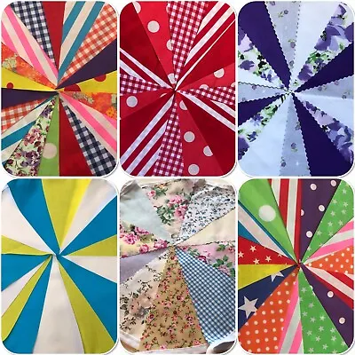 Fabric Bunting.20ft/6m.florals.multi.same Day Dispatch.spots.plains.ginghams. • £5.50