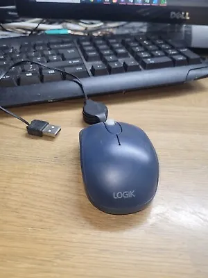 Logik Mini Wired Retractable Optical Mouse • £4.99