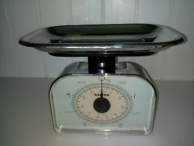 Salter Retro Silver Metal Mechanical Kitchen Scales 5kg (10lbs) With Tray. Used • £10