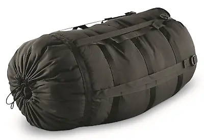 Military Modular Sleep System Compression Bag 9 Strap Black Stuff Sack • $21.50