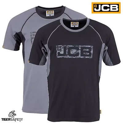 JCB Trade Heavyweight Mens Short Sleeve T-Shirt Work Tee Crew Neck Tee Shirt • £12.79