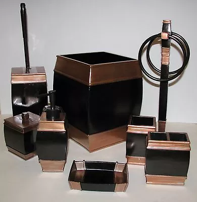 8 Pc Set Browncopperrose Gold Dispenser+towel Racktrash Cantoilet Brush4mor • $249.99