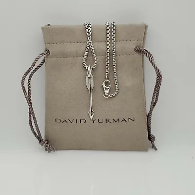 $195 • Buy David Yurman Sterling Silver 925 Men's Arrow Pendant Necklace 22  Box Chain