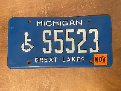2007 Michigan License Plate Handicapped # S 5523 • $11.99