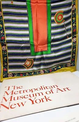 The Metropolitan Museum Of Art Scarf Stripe Oblong Singh 13 X 54  Silk JAPAN  • $24.99