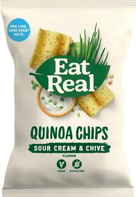 Eat Real Quinoa Chips - Sour Cream & Chive 22g - Pack Of 24 • £33.39