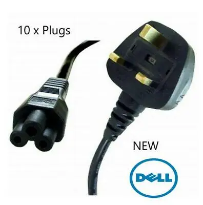 £15.99 • Buy 3 Pin UK (3 Prong Clover Leaf) Laptop Power Cable/Lead/Cord Laptop Adapter X10