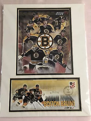 Vintage Rare 2003 Boston Bruins NHL Hockey Matted Poster/Picture With Stamp NHL • $19.99