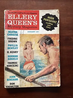 ELLERY QUEEN'S MYSTERY MAGAZINE - January 1961 - FREDRIC BROWN AGATHA CHRISTIE • $3.98