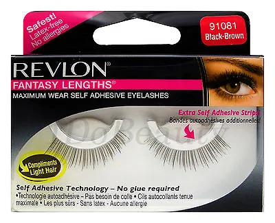 Revlon False Eye Lash Lashes Eyelashes Eyelash 91081 Black Brown Colour • £3.79