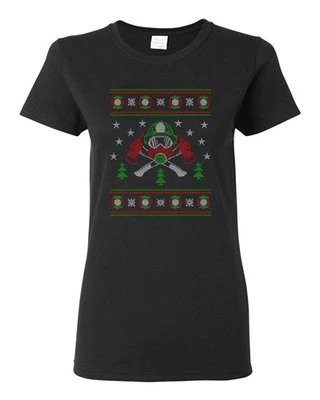 $20.95 • Buy Ladies Firefighter Hero Ugly Christmas Sweater Fire Firemen Funny DT T-Shirt Tee