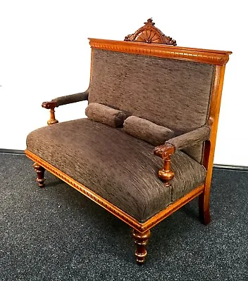 £699 • Buy Antique Edwardian Walnut Framed Sofa / 2 Person Bench / Furniture C1910 