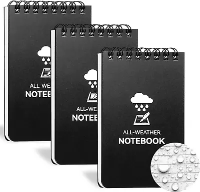 Waterproof Notebook 3 X 5 Mini Spiral Notepad Weatherproof Police Notepad 100 Li • $14.64