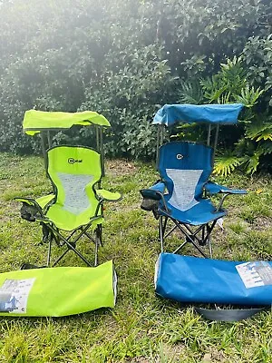 Portal Child's/Kid's Lawn Chairs With Canopy Blue And Lime! • $39.88