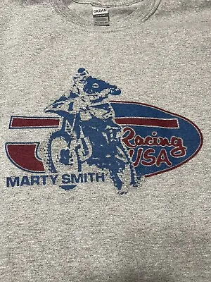 MARTY SMITH MX Vintage Motocross T-Shirt  Small Medium Large & Xl Ash Grey Shirt • $19.50