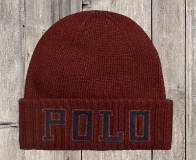 Polo Ralph Lauren Spell-out Logo Wool Blend  Winter Corduroy Beanie Hat One Size • £42.99