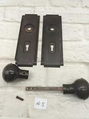 £27.99 • Buy Original Art Deco Pair Of Door Knobs Bakelite Skyscraper Style Backplates #5
