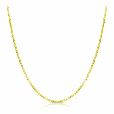 18k Solid Yellow Gold Box Chain Necklace (0.6mm) 16 -18 -20  Length • $249