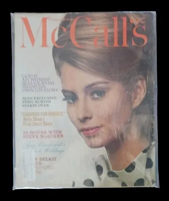 VTG Aug 1964 McCalls 1st Womens Magazine Plastic Sleeve Featuring BILLY GRAHAM  • $24.99