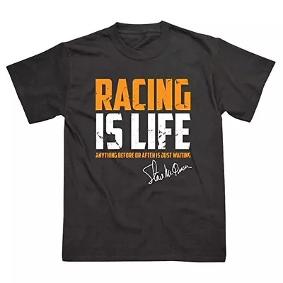 Car Racing Is Life T Shirt Steve McQueen Le Mans Porsche Tag Heuer Style  • £19.99