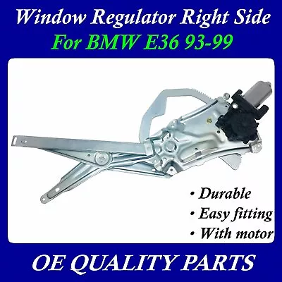 Window Regulator Left Side LH Drive W/ Motor For BMW E36 93-99 51331977579 • $148