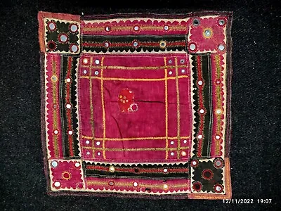 Vintage Handmade Cotton Mirror Embroidered Rabari Kuchi Ethnic Antique Patch 10 • $33.25