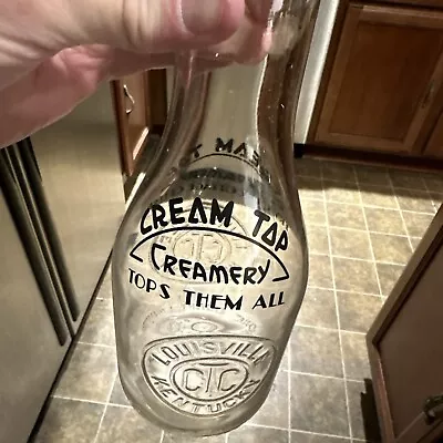 Cream Top Creamery ACL Quart Milk Bottle Louisville Kentucky KY • $19.99