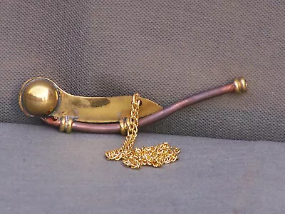 Vintage Brass & Copper Boatman's Whistle & Chain Boatswain's Call Bosun's Navy • $9.99