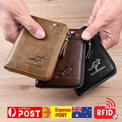 Waterproof RFID Blocking Leather Wallet ID Purse Men's Cash Credit Card Holder • $15.99