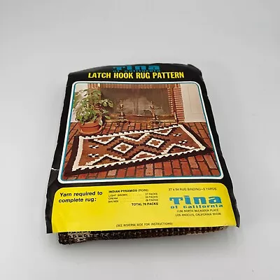Vintage Tina Of California Kashmir Indian Design Latch Hook Rug Pattern 27x54 • $19.95
