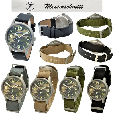 Messerschmitt Aviator Watch Quartz Ronda 515 Stainless ME-42A Camouflage 5ATM • $286.36