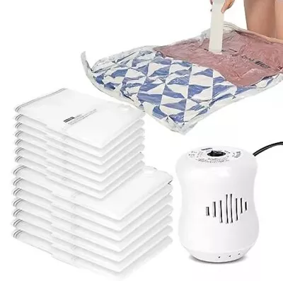 14pcs Yeahhome Vacuum Storage Bags Space Saver Sealer Bags With Travel Hand Pump • $19.95