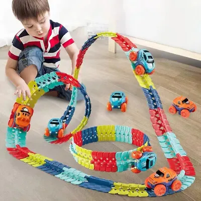 DIY Zero Gravity Car Track Set Toy Changeable Track With LED Light-Up Race Car • £19.89