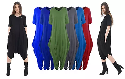 £9.99 • Buy Womens Ladies Boobtube Lagenlook Italian Drape Baggy Fit Harem Playsuit Jumpsuit