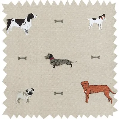 £4.49 • Buy 49cm X 29cm Wide Sophie Allport Woof Dog Spaniel Dachshund Pug Labrador Fabric