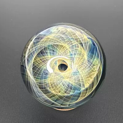 Handmade Contemporary Art Glass Marble 1.97  Fumed Vortex Borosilicate SIGNED! • $229.99