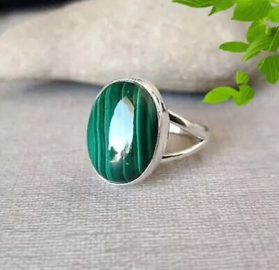 Malachite Ring 925 Sterling Silver Handmade Ring Anniversary Woman Ring HM794 • $11.90