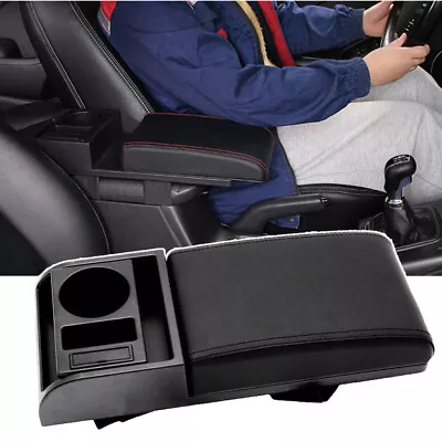 LEATHER Car Armrest Lid Cushion Cover Center Console Box Pad Protector Universal • $29.95