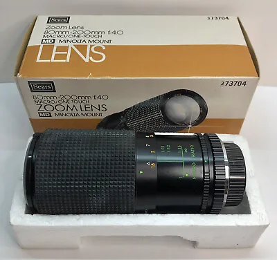 Sears 80mm - 200mm F:4.0 Macro One-Touch Zoom Lens MD Minolta Mount • $14.39