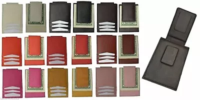 Genuine Leather Mens Slim Magnetic Money Clip Credit Card Holder Compact Colors • $10.99