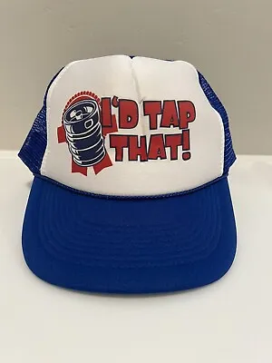 I'd Tap That Hat Funny Trucker Hat Snapback Blue Beer Keg Partying Hat • $12.71