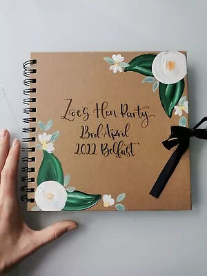£19.95 • Buy Personalised Hen Party, Hen Do Flower Kraft Guestbook, Scrapbook, Memory Book