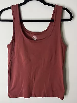 RE-IMAGINED By J.CREW Tank Top Size L  Brick Red Sleeveless Cotton Scoop • $14