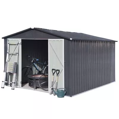 10x8FT Outdoor Storage Shed Large House Tool Sheds House Heavy Duty W/ Floor Kit • $399.99