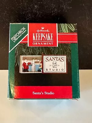 1991 Hallmark Keepsake Ornament Matchbox Memories Santa's Studio Box Christmas • $4