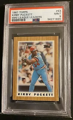 1987 Topps Mini Kirby Puckett #63 MN Twins League Leaders Baseball Card PSA 9 • $59.95