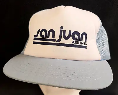 SAN JUAN AIRLINES Vintage Mesh Trucker AMI MEN'S HAT Airplane Snapback Cap READ! • $39.99