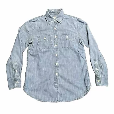 J.Crew Chambray Shirt Juniors XXS Long Sleeve Medium Wash Button Down • $7.77