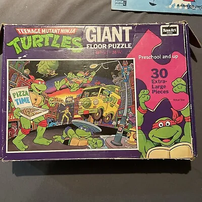 Teenage Mutant Ninja Turtles Vintage TMNT Giant Floor Puzzle RoseArt RARE 1989 • $7